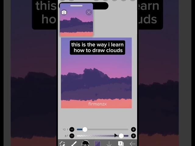 How to Draw Sunset Clouds #painting #art #digitalart #tutorial #foryou #fyp #ibispaintx