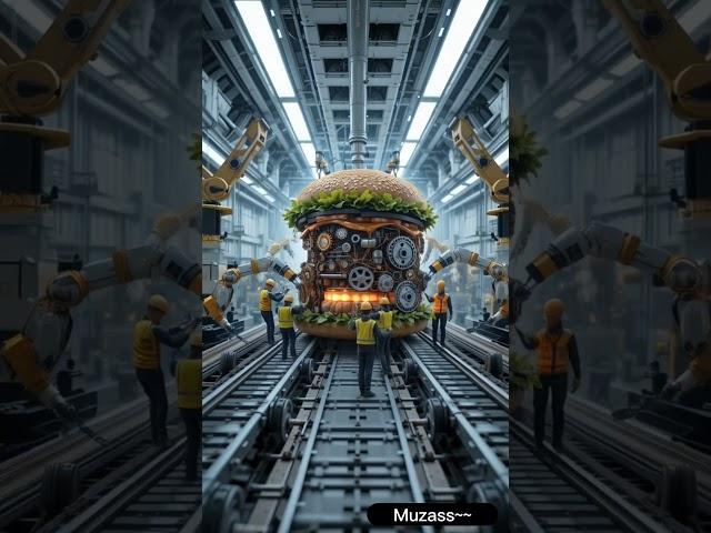 making burgers by tiny workers 25