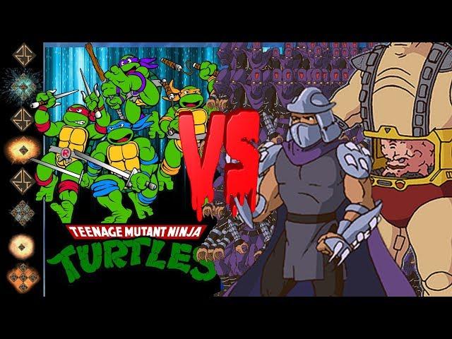TMNT 1980 Cartoon vs Shredder, Krang, And Foot Clan - Ultimate Mugen Fight 2017