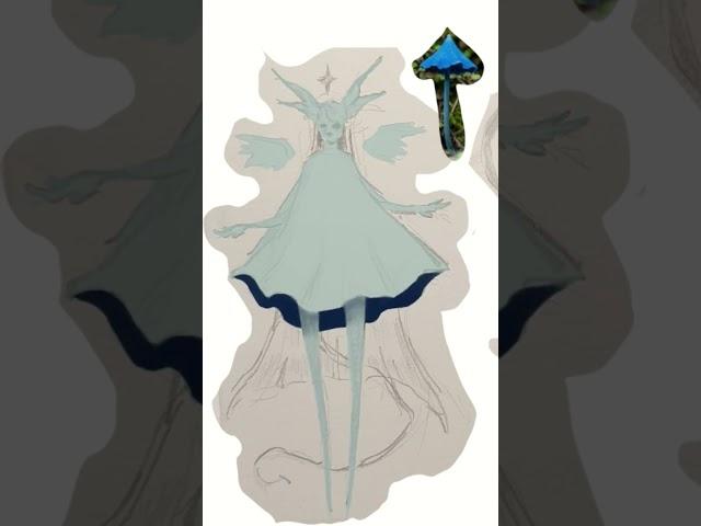 Made mushroom into a character! #art #digitalart #fairy #shorts