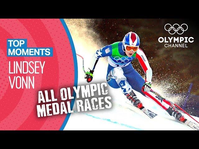 Lindsey Vonn - ALL Olympic Medal Races in Full Length | Top Moments