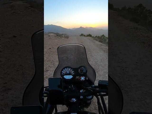 Thrilling Adventure: Conquering the Treacherous Mountain at Sunset. #bikelife #adventure #himalayan