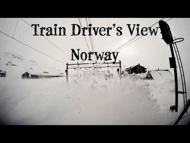 CABVIEW: Stormy winter conditions on the mountain pass (Bergen Line, Norway)