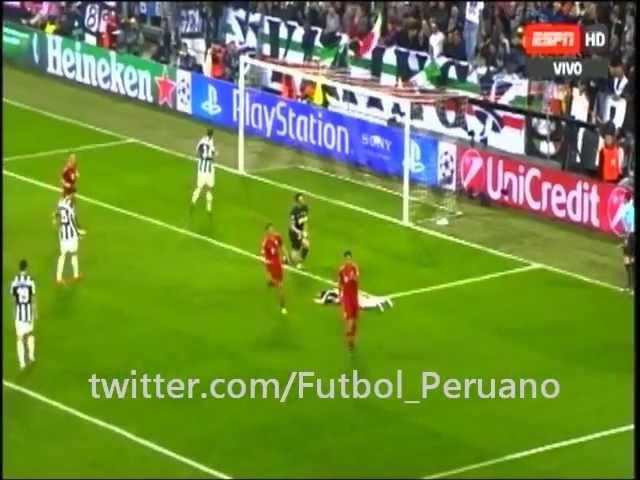 Gol de Claudio Pizarro en el partido Juventus 0 vs Bayern Munich 2 - Liga de Campeones 2013