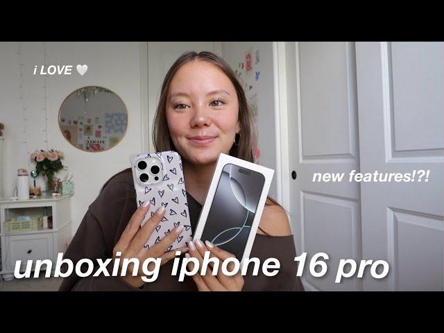 UNBOXING THE IPHONE 16 PRO!!! new features & accessories 