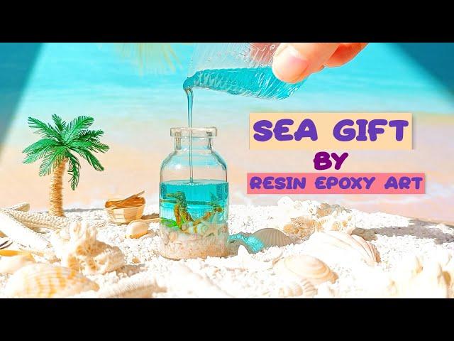 TUTORIAL RESIN OCEAN ART/make sea gift by resin epoxy art 