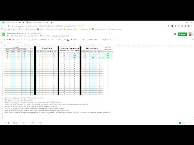 Bid Spades Scoring Tutorial
