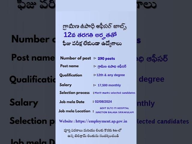 12th అర్హతతో పోస్టులు భర్తీ| Govt Recruitment  2024| Latest Jobs in Telugu | Central Govt Jobs|