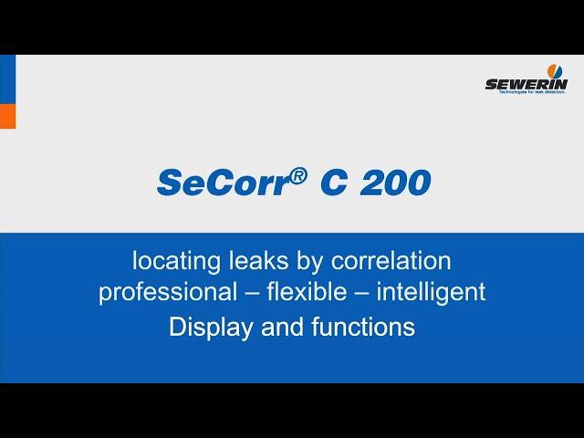 SeCorr® C 200: detección de fugas de agua por correlación - Pantalla