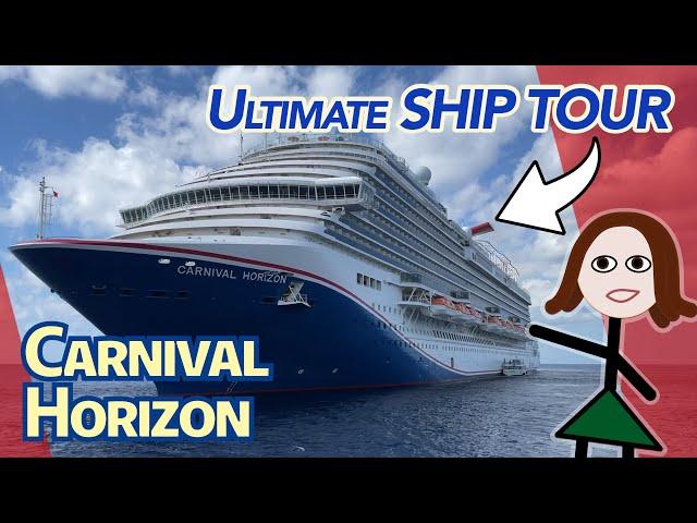 Carnival Horizon FULL Ship Walking Tour 2023 - (Nearly) Real-Time