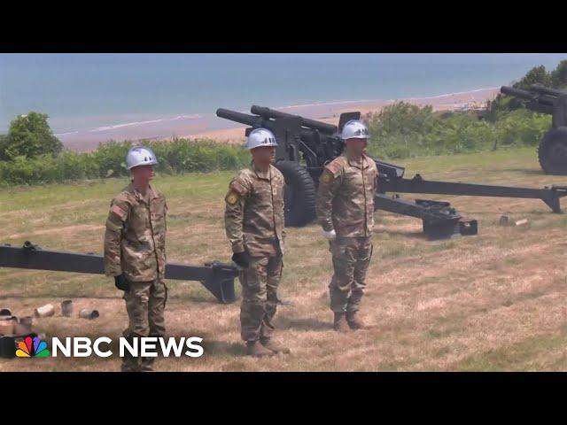 Watch: 21-gun salute in Normandy for 80th anniversary of D-Day