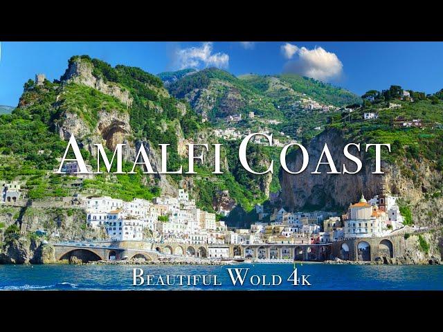 FLYING OVER AMALFI COAST (4K UHD) - Relaxing Music Along With Beautiful Nature Videos - 4K Video