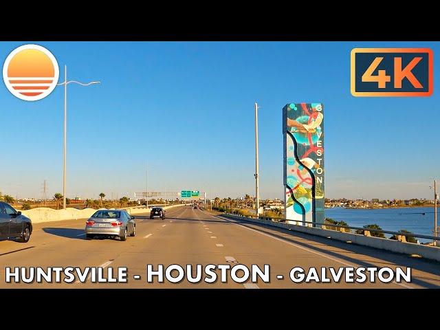 Huntsville, Texas to Galveston, Texas! Drive with me in the Houston area on I-45.