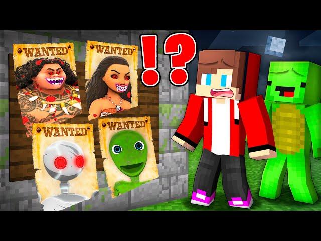 Why HORROR MONSTERS FAMILY is WANTED by JJ and Mikey At Night in Minecraft! - Maizen