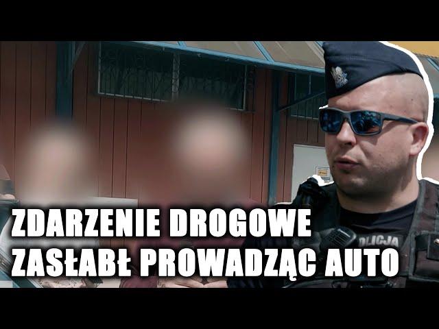 Policjanci wezwani do zdarzenia drogowego. Kierowca zasłabł za kierownicą