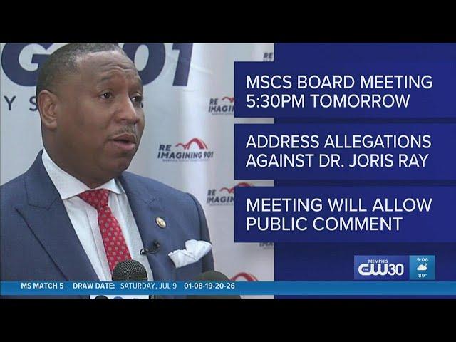 Memphis-Shelby County Schools to hold special board meeting to address allegations against Dr. Joris