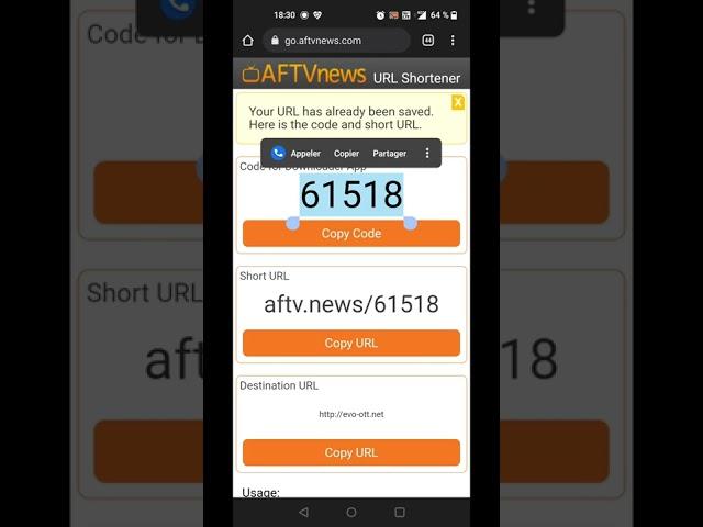 Create Short code for Downloader By Aftvnews