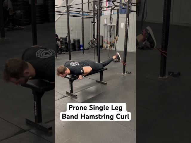 Prone Single Leg Band Hamstring Curl