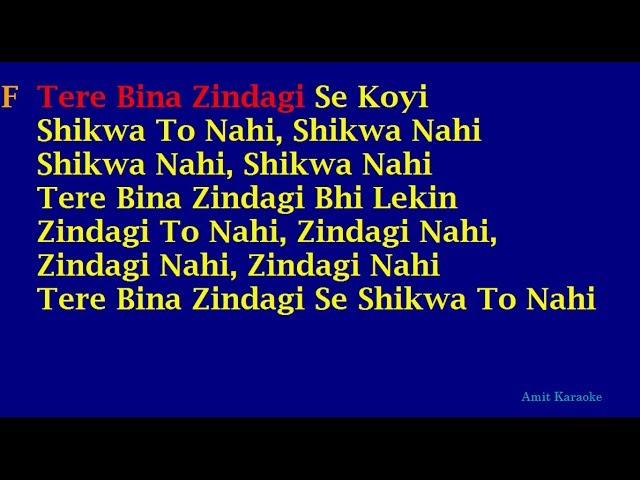 Tere Bina Zindagi Se Koyi - Kishore-Lata Duet Hindi Full Karaoke with Lyrics (Reuploaded)