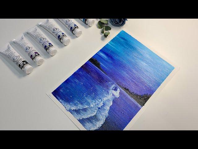 바다그리는법 | 겨울바다그리기 | Color ASMR | Painting a winter sea in oils