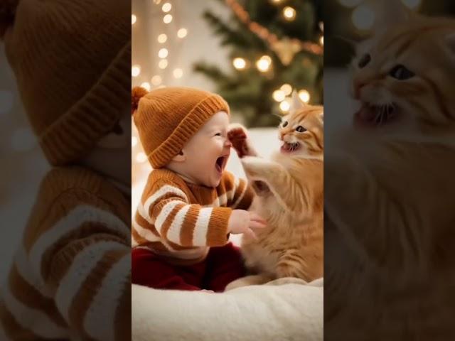 Cute baby and cat are laughing  #reels #birds #unfrezmyaccount #duet #duet #unfreezaccount #love