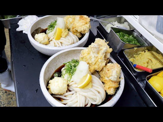 Amazing Tempura Rush! Close-up on a Popular Udon Restaurant with Long Waiting Lines!