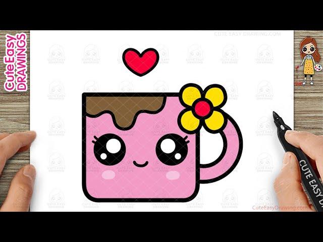 How to Draw a Cute Cup Simple & Easy for Kids and Toddlers