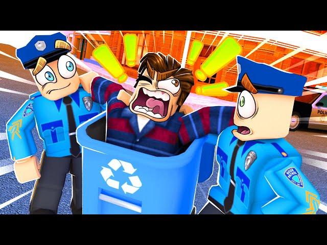 ROBLOX POLICE vs ME IN A RECYCLING BIN