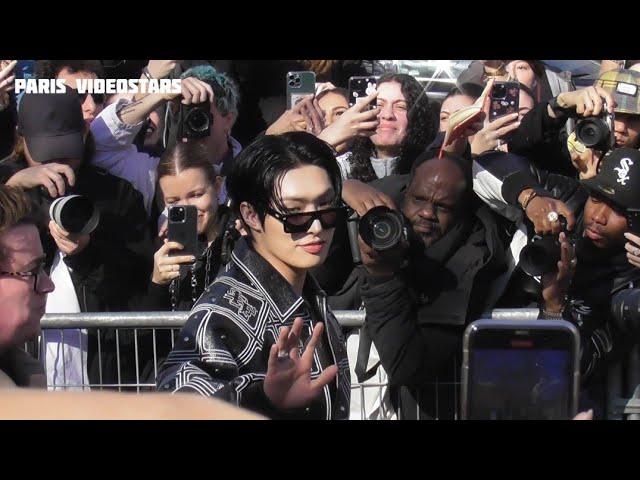 Mingi 민기 ATEEZ arrival @ Paris Fashion Week 6 march 2025 show Off-White