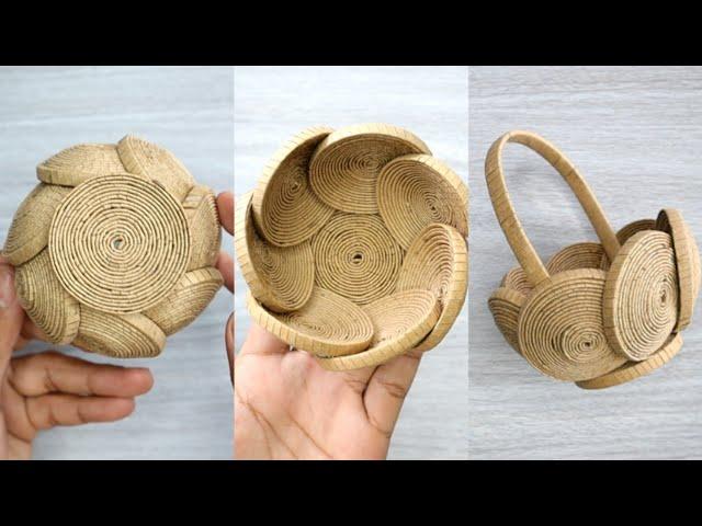 UNIQUE BASKET MADE OF CARDBOARD | DIY Cardboard Recycle | Handmade Craft | Arts & Craft