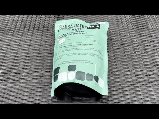 2022 Latvian New Generation MRE Menu 4 (Pea Porridge With Meat) - MRE Review #23