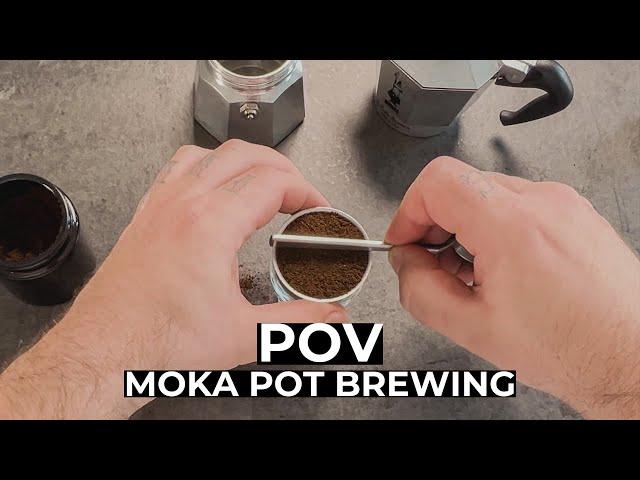 POV Coffee Brewing with Bialetti Moka Express 2 Cups | No Scale Needed!