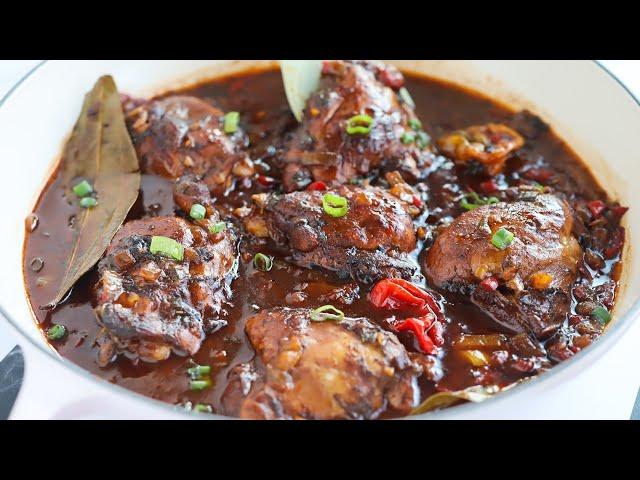 Jamaican Brown Stew Chicken. Forget other recipes, this is the easiest method!