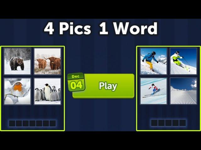 4 Pics 1 Word Daily Puzzle December 4, 2024  Winter Adventure + Levels 8241-8245