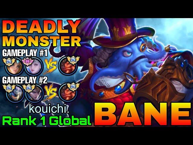 Deadly Monster Bane Double MVP Gameplay - Top 1 Global Bane by kouichi. - Mobile Legends