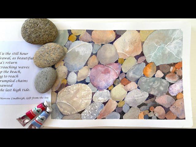 The ANSWER to feeling STRESSED OUT - Paint Pebbles on a Beach - easy real time tutorial