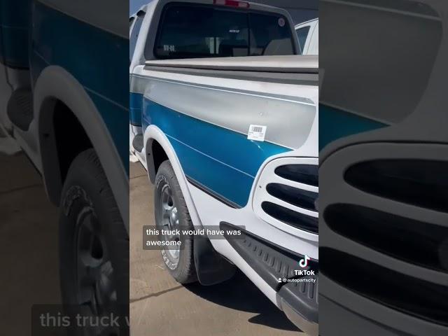 Super short bed Chevy S10, custom painted Ford F-150 & a rusted Mercury Mariner at Auto Parts City