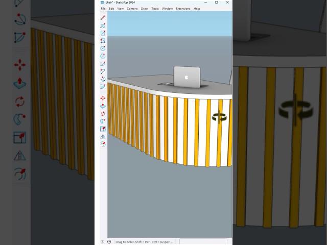 #sketchup How to Use the Copy Along Curve Plugin in SketchUp to Decorative a desk! #nicetower #art