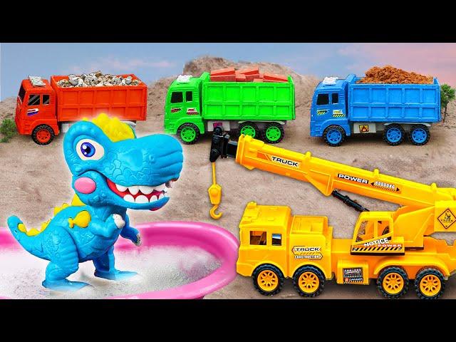 JCB car toy, Crane, Dump truck rescue Dinosaurs - Valuable for teamwork, problem-solving - for kids