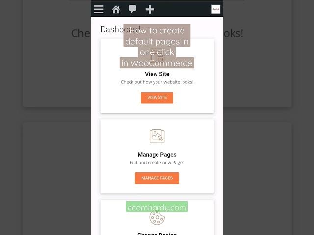 How to create default WooCommerce pages in 1 click from Wordpress admin panel settings