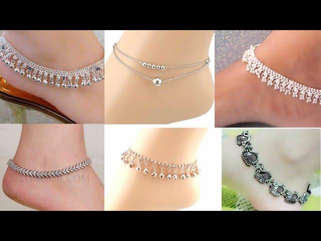 Latest silver anklets designs | Simple anklets designs | New Silver Payal designs