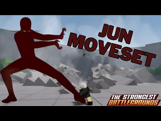 Jun Moveset In The Strongest Battlegrounds w/ @Robplayz146