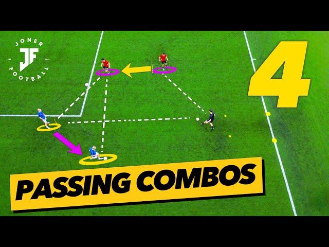 4 TEAM TRAINING SOCCER DRILLS FOR PASSING COMBOS ️