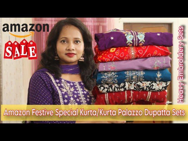 Amazon Festive Special Kurti/Kurta Palazzo Dupatta Set Haul | Ranjana R