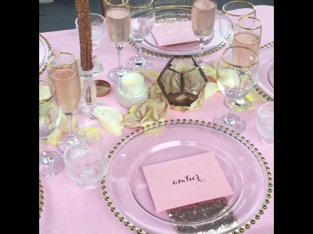 Blush and Gold Wedding Table Setting