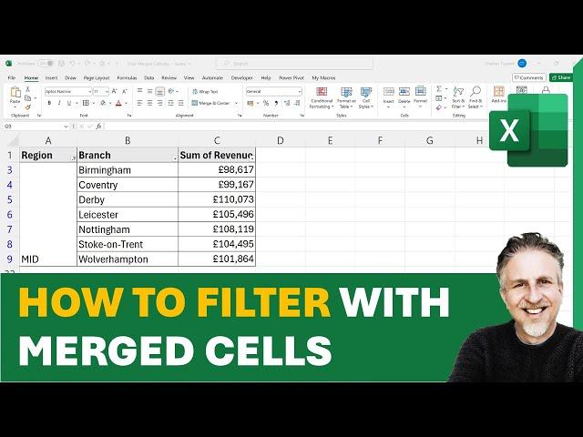 How to Filter with Merged Cells in Excel | Cannot Filter Merged Cells - Filter Only Shows First Row