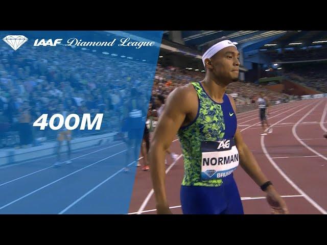 Michael Norman just pulls away to claim the 400m final in Brussels - IAAF Diamond League 2019