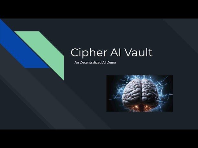 Cipher AI Vault Demo – Fully Sandboxed AI Powered by the Internet Computer