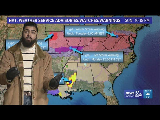 10PM Update: The eastern half of the US gets battered by snow, ice, and tornadoes; Jeremy tracks out