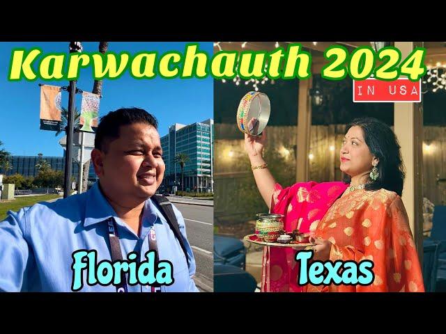 USA EP 02: Karwachauth 2024 | Finding Chand in USA | Manish in Florida - Conference | Roving Couple